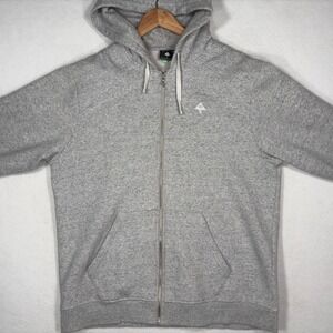 LRG Lifted Research Group Mens 2XL Gray Full Zip Hoodie Streetwear Sweatshirt